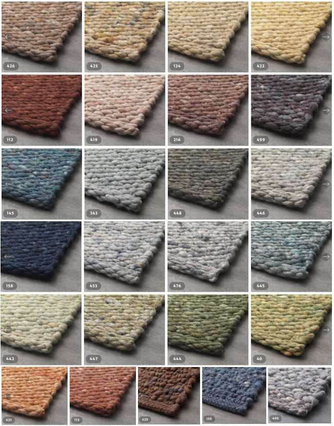 Pouf en laine noué main - 45 couleurs / 3 grandeurs disponibles