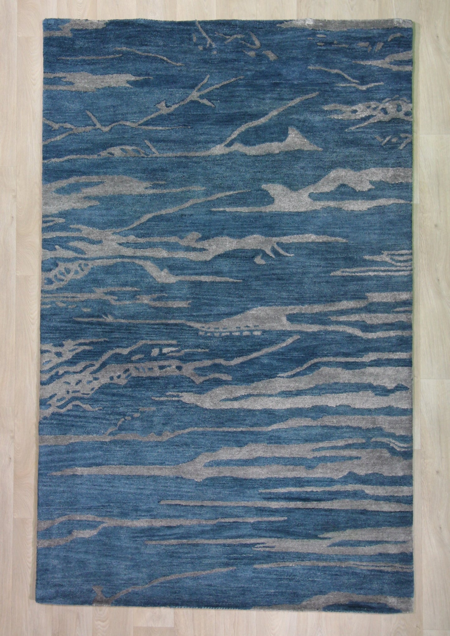 Tapis à rayures en laine - noué main