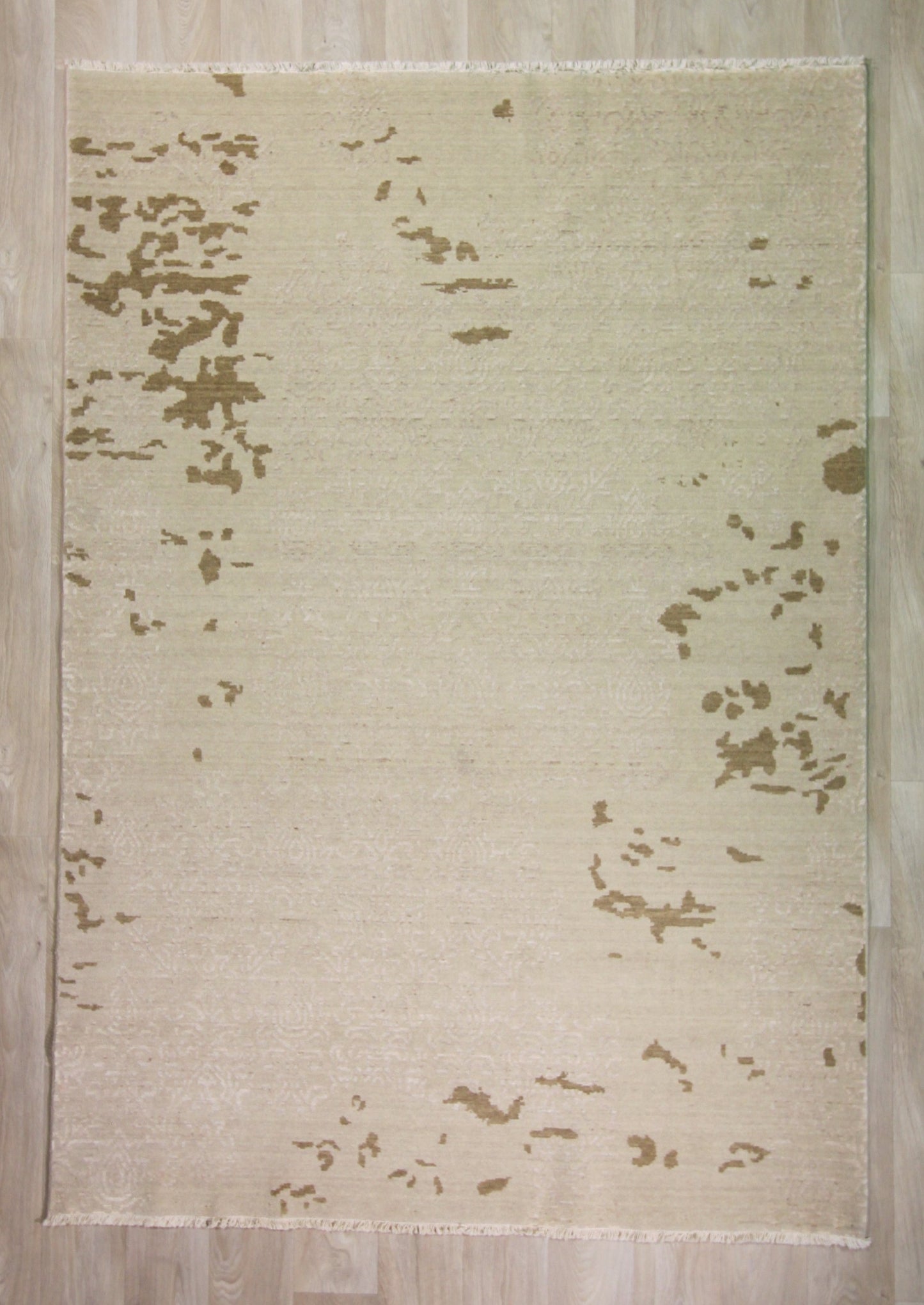Tapis contemporain en laine et bambou