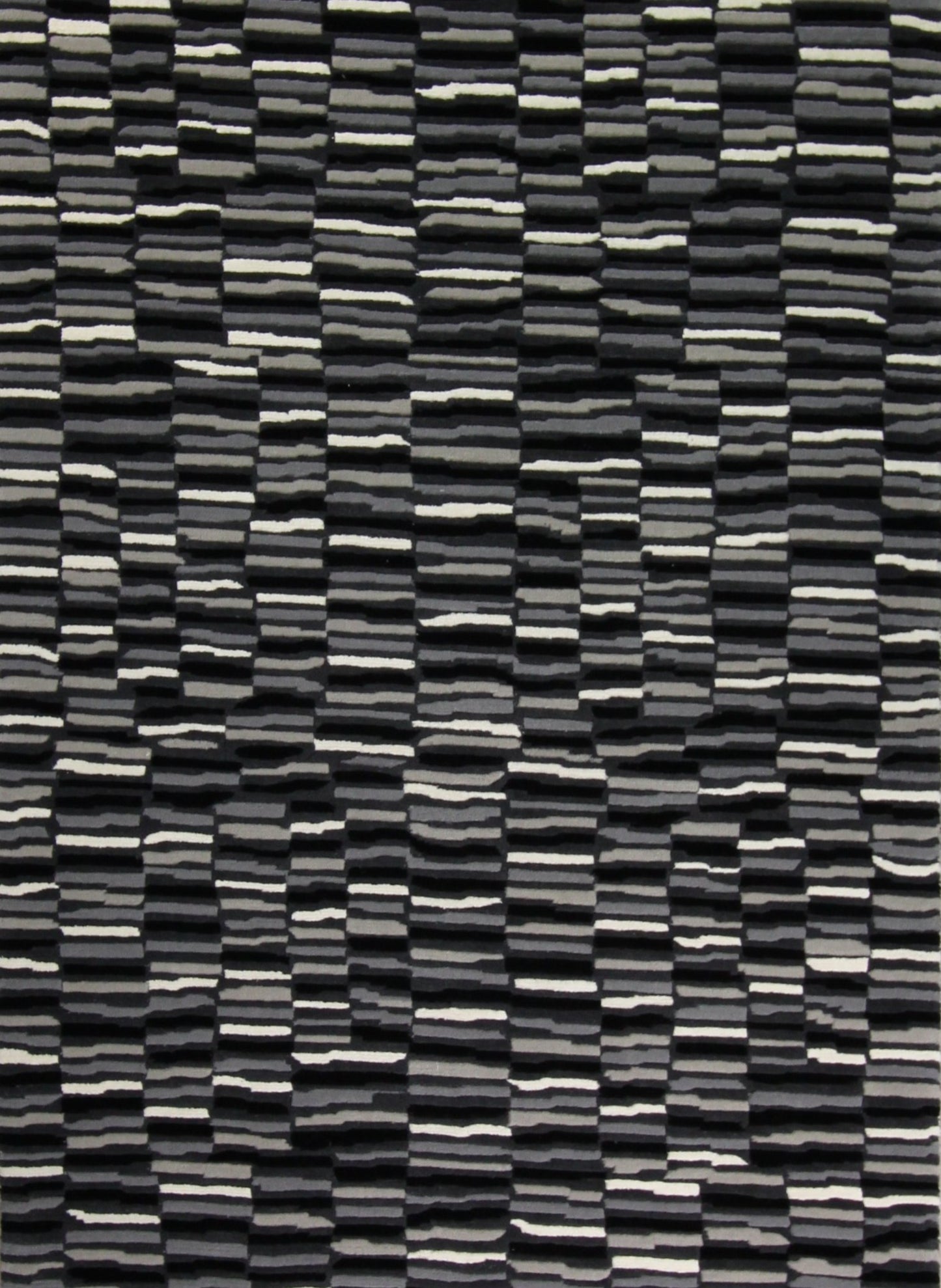 Tapis rayé Indo-Tibétain en laine - noué main