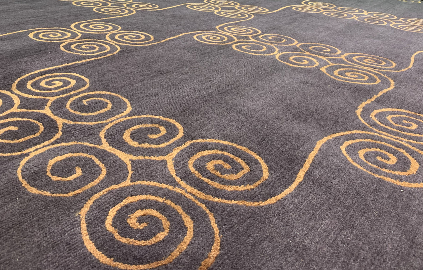 Tapis Népalais contemporain en laine - noué main