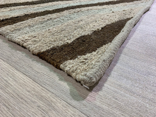 Striped rug - hand knotted