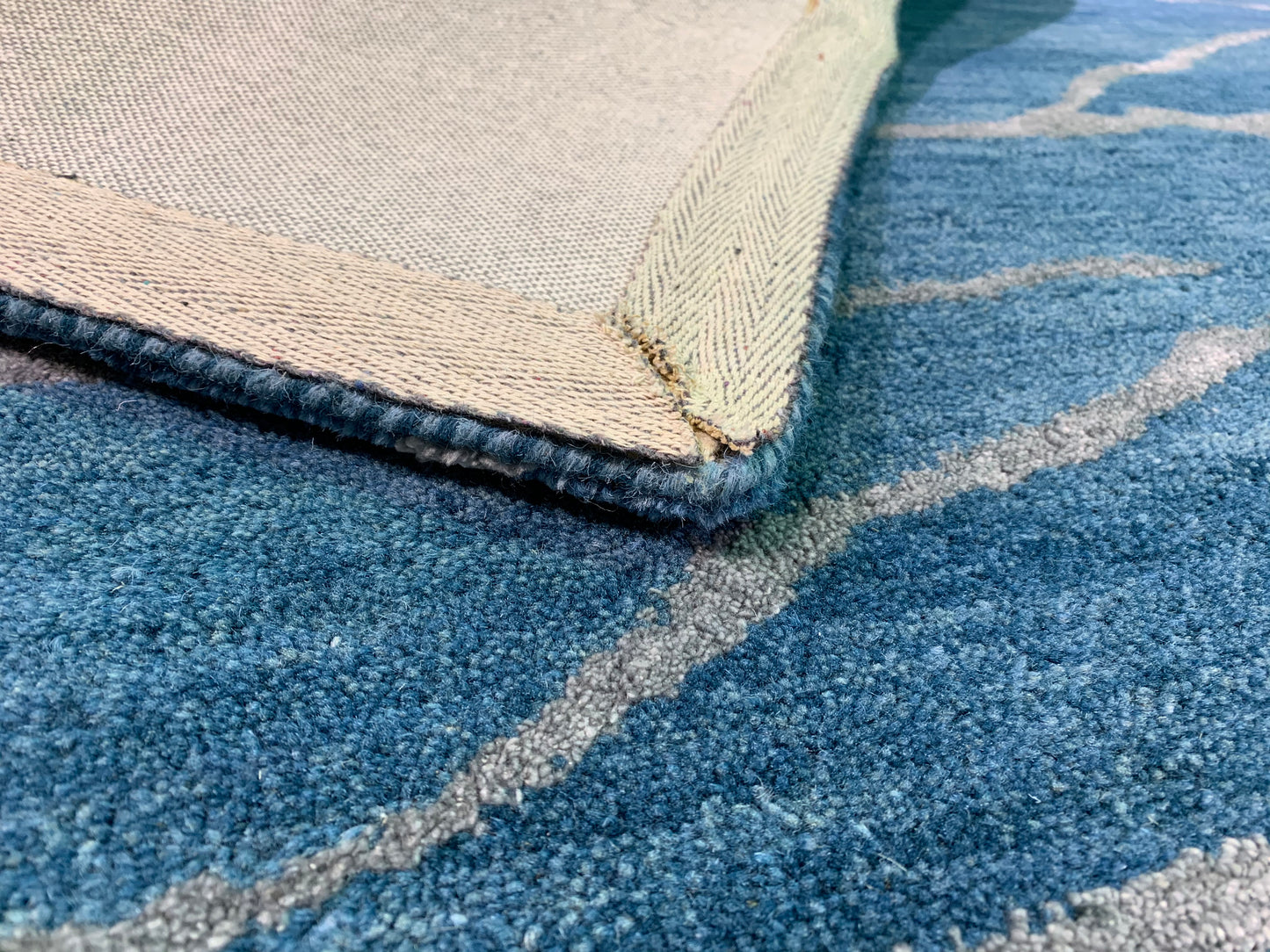 Tapis à rayures en laine - noué main