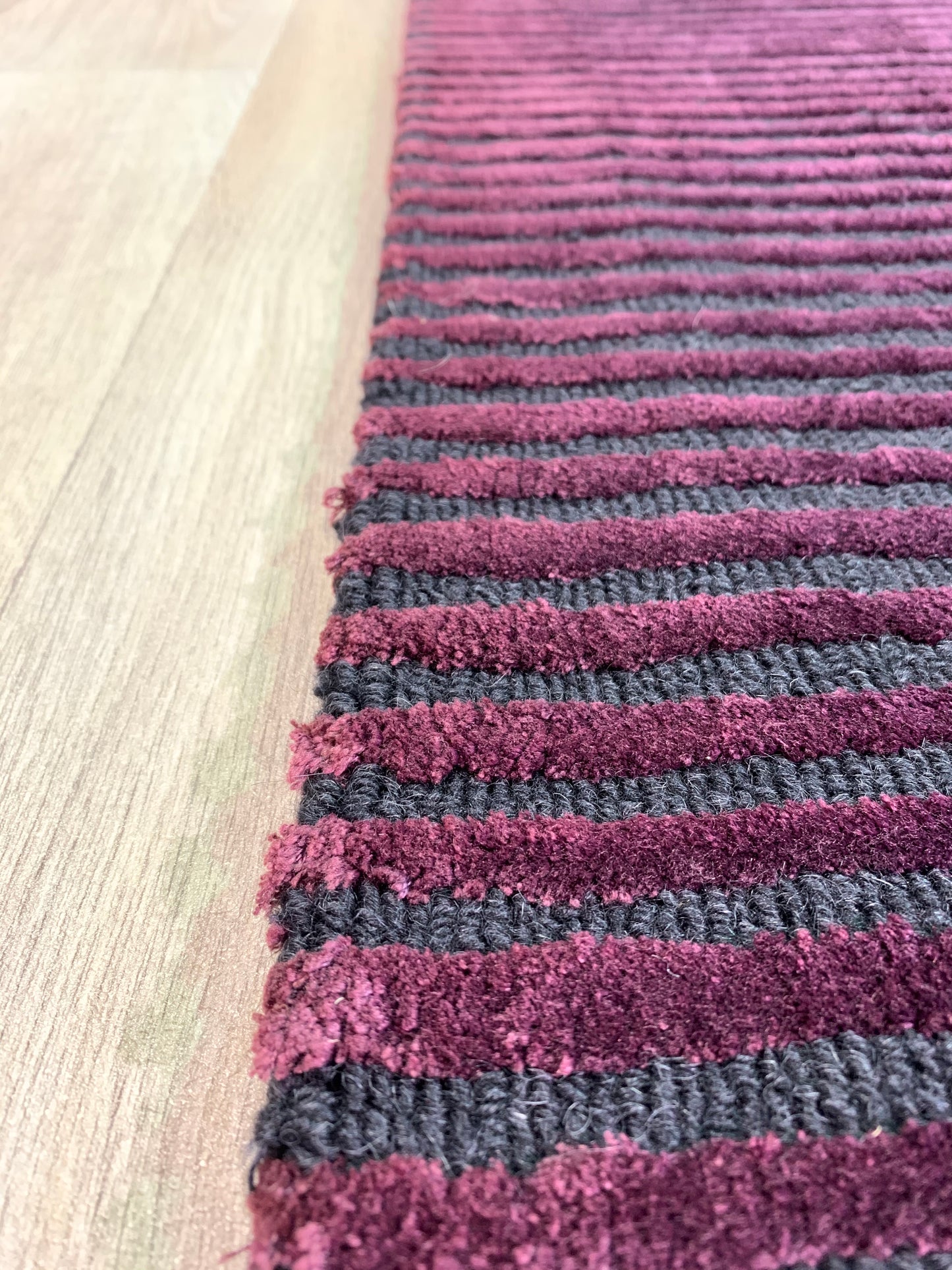 Tapis SERGE LESAGE à rayure en laine - noué main