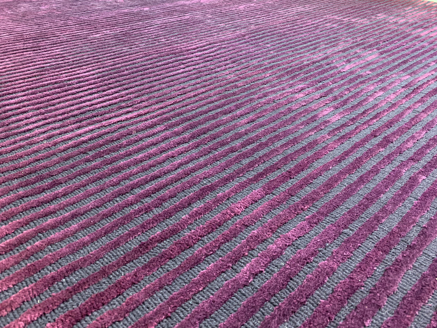 Tapis SERGE LESAGE à rayure en laine - noué main