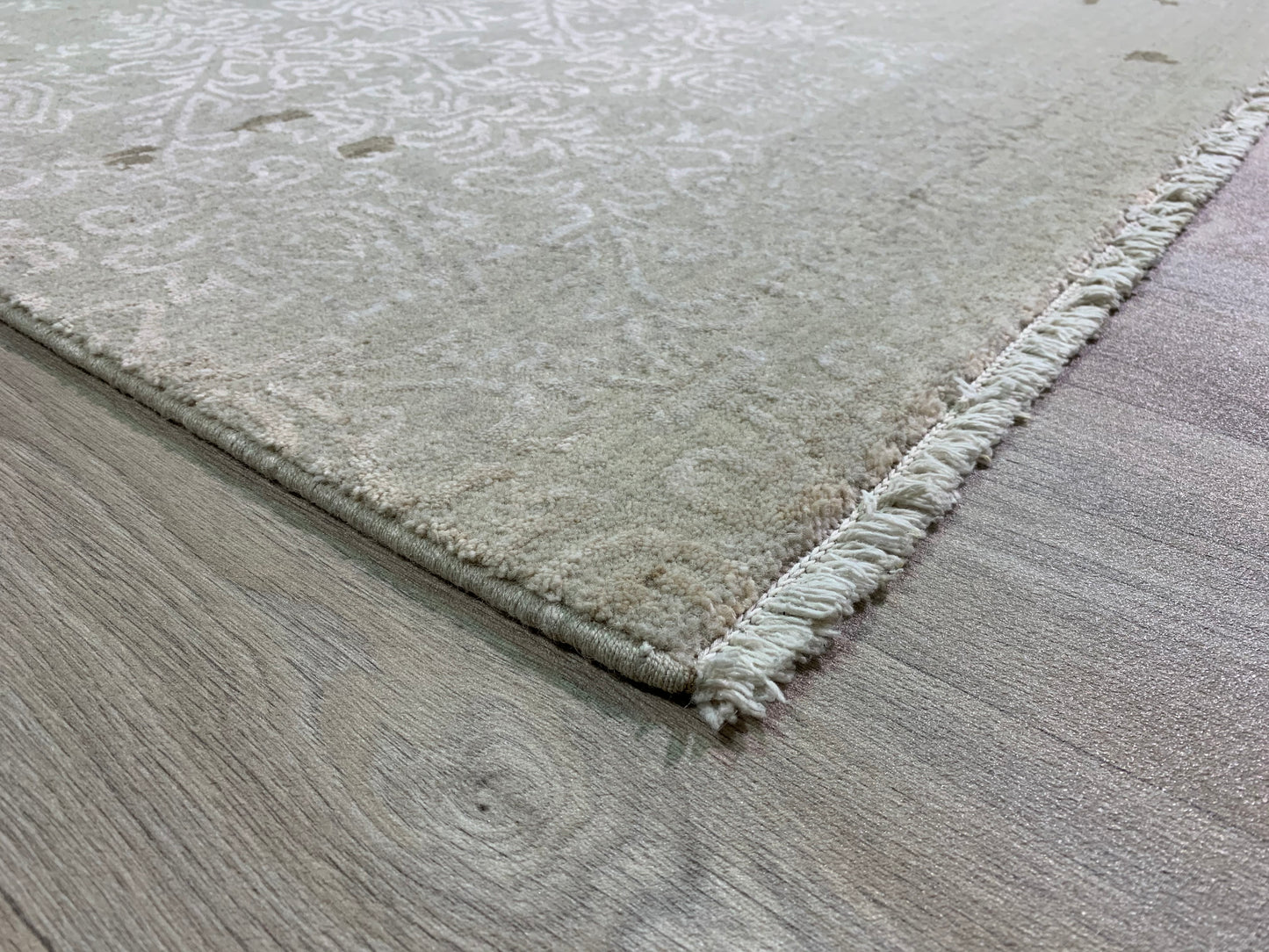 Tapis contemporain en laine et bambou