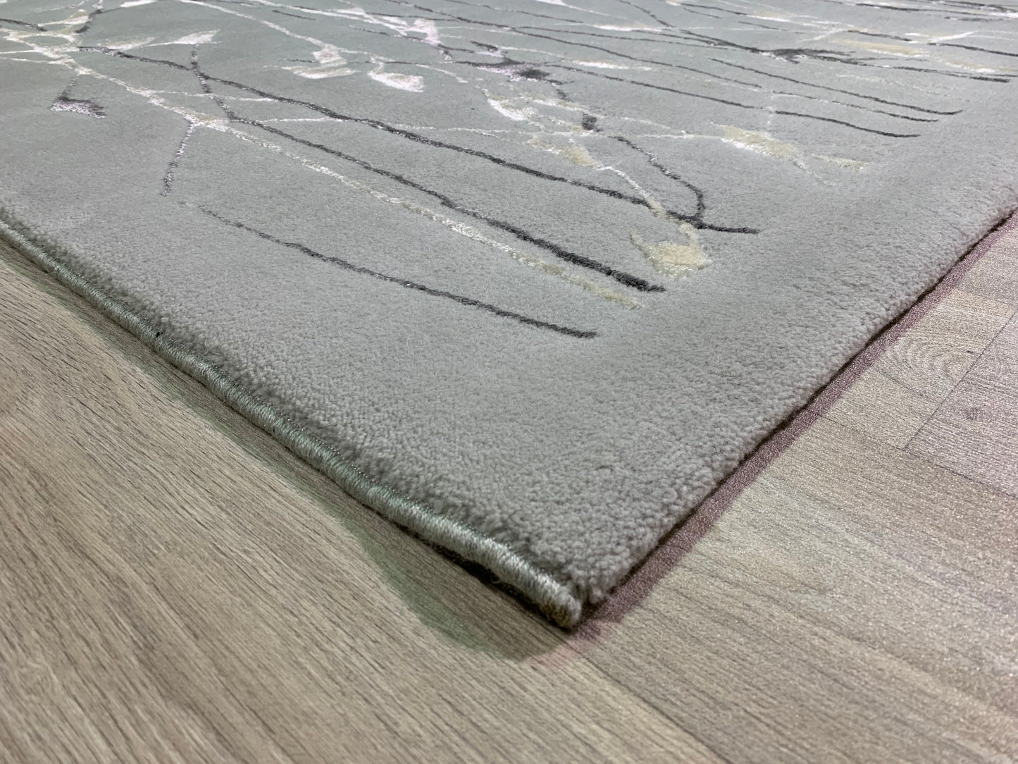 Tapis abstrait trois couleurs en laine