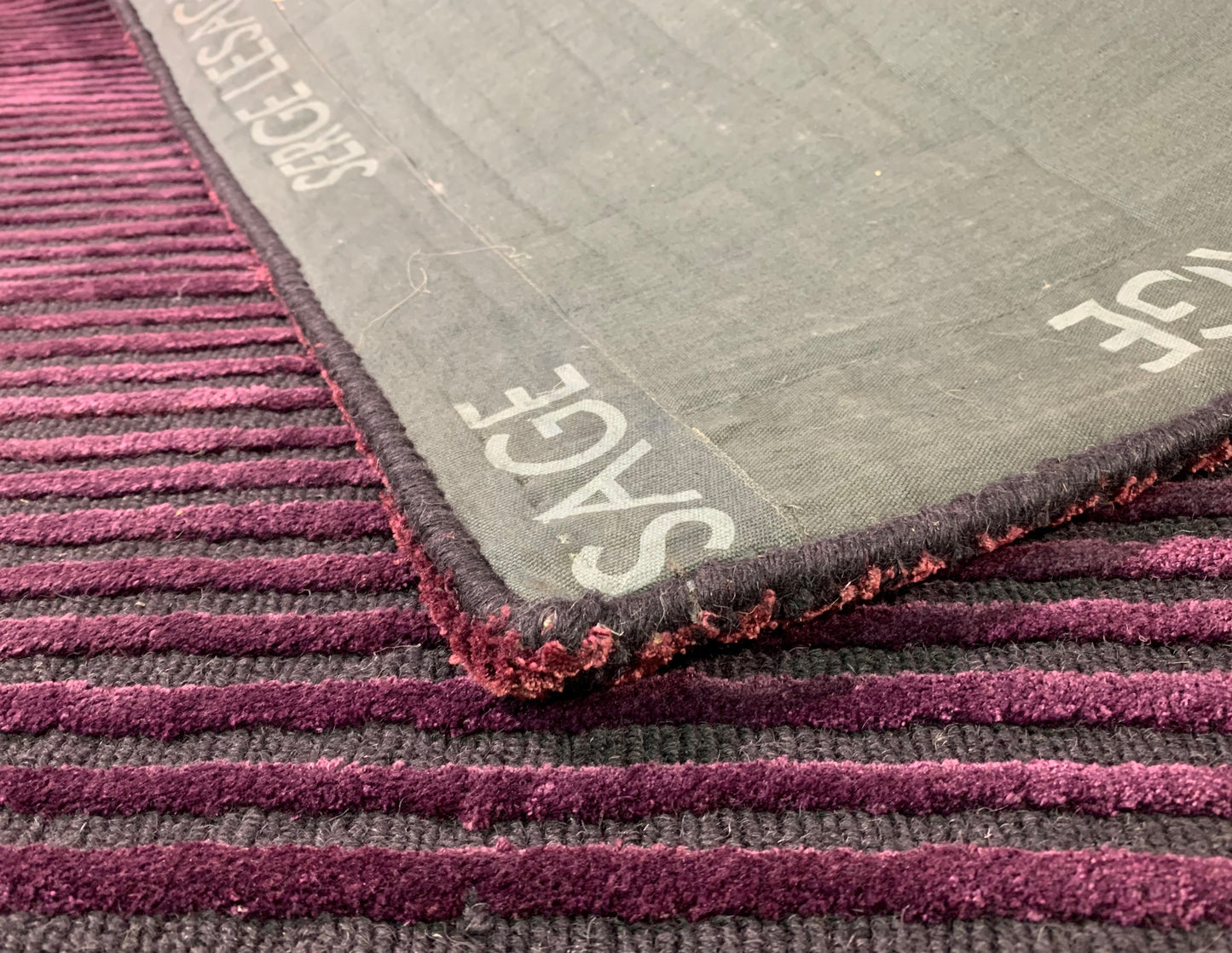 Tapis SERGE LESAGE à rayure en laine - noué main