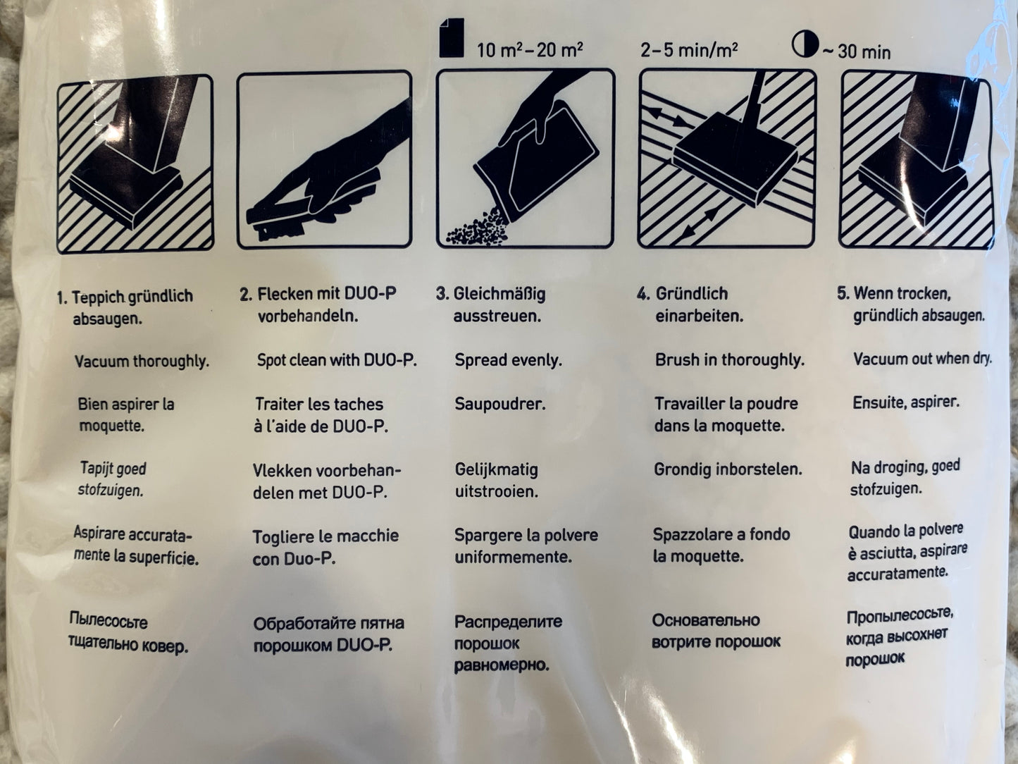 Dry cleaning powder