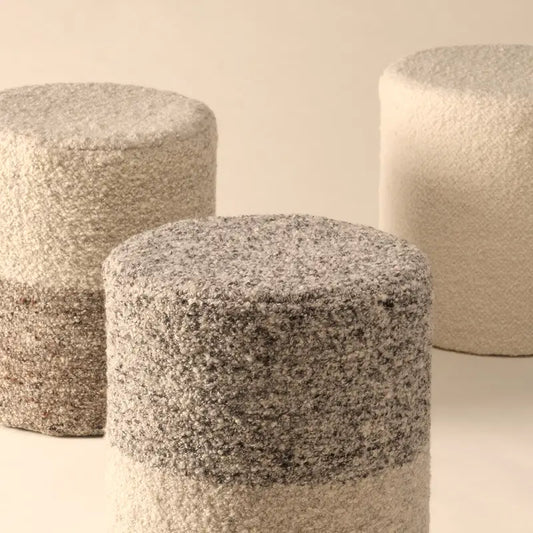 FOL-101: Wool pouf - Handmade