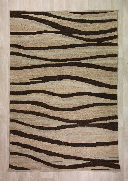 Striped rug - hand knotted