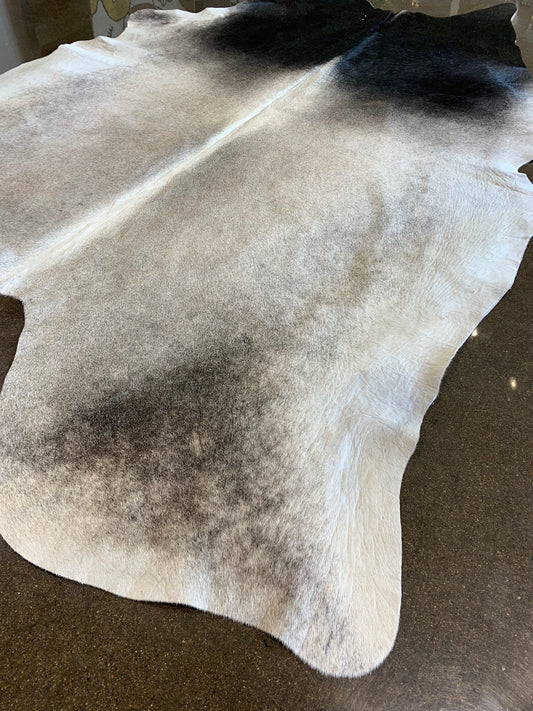 S-7: Cowhide rug - Medium black and gray