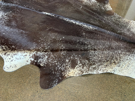 S-3: Cowhide Rug - Medium Brown and Beige Spotted