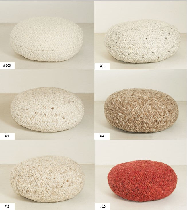 Lounge-1: Hand-knotted wool pouf